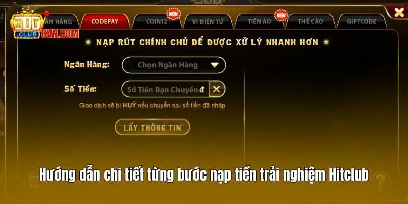 Hitclub 18 Hướng dẫn chi tiết từng bước nạp tiền trải nghiệm Hitclub